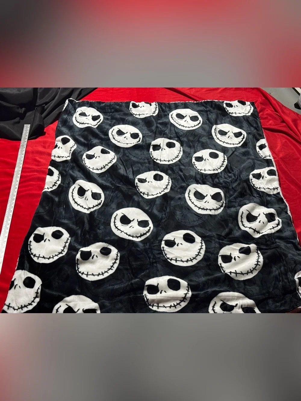 Disney Black & White Jack Skellington Fleece Throw Blanket